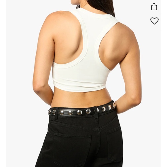 Weworewhat Cropped Scoop neck tank top Beige size L NWT - Picture 3 of 9